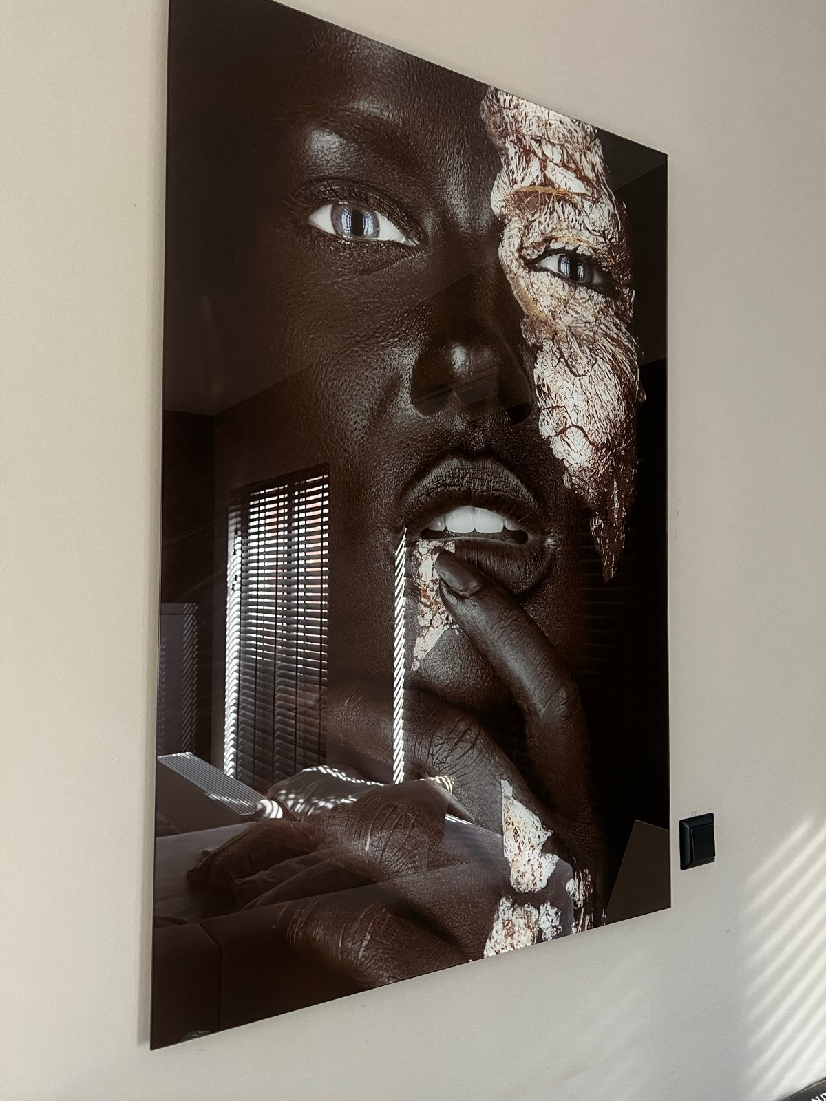 Plexiglas: Vrouw met goudfolie accenten 120x80, Overige typen, Ophalen of Verzenden, Zo goed als nieuw, 75 tot 100 cm