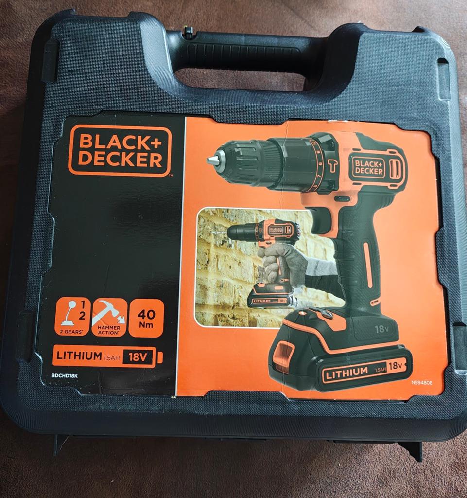 Gloednieuwe Black+Decker 18V boor-/schroefmachine, Doe-het-zelf en Verbouw, Gereedschap | Boormachines, Ophalen of Verzenden, Nieuw