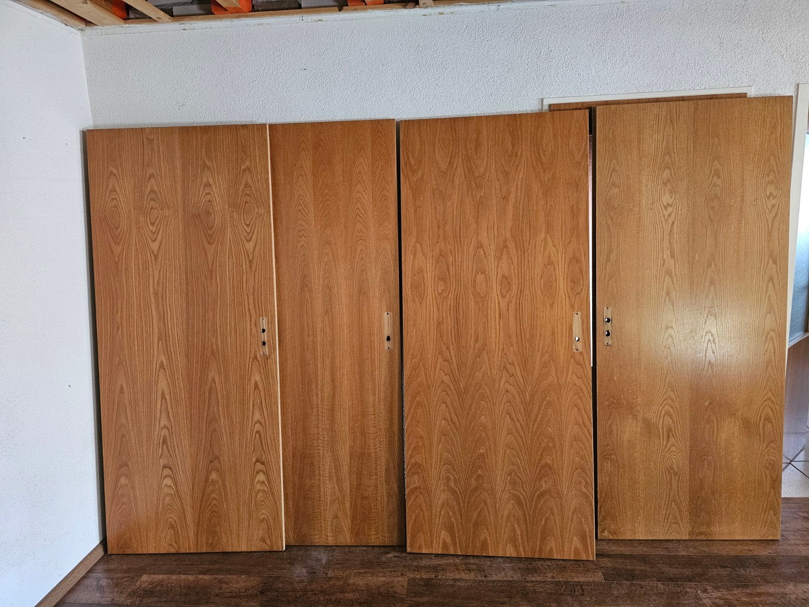 4 Opdekdeuren/kastdeuren 
201,5x83 cm 3x links 1x rechts, Ophalen, Gebruikt, Binnendeur, 200 tot 215 cm