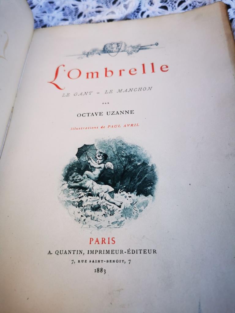 Antiek boek uit 1883 roman l'ombrelle vol platen! Miekje, Ophalen of Verzenden