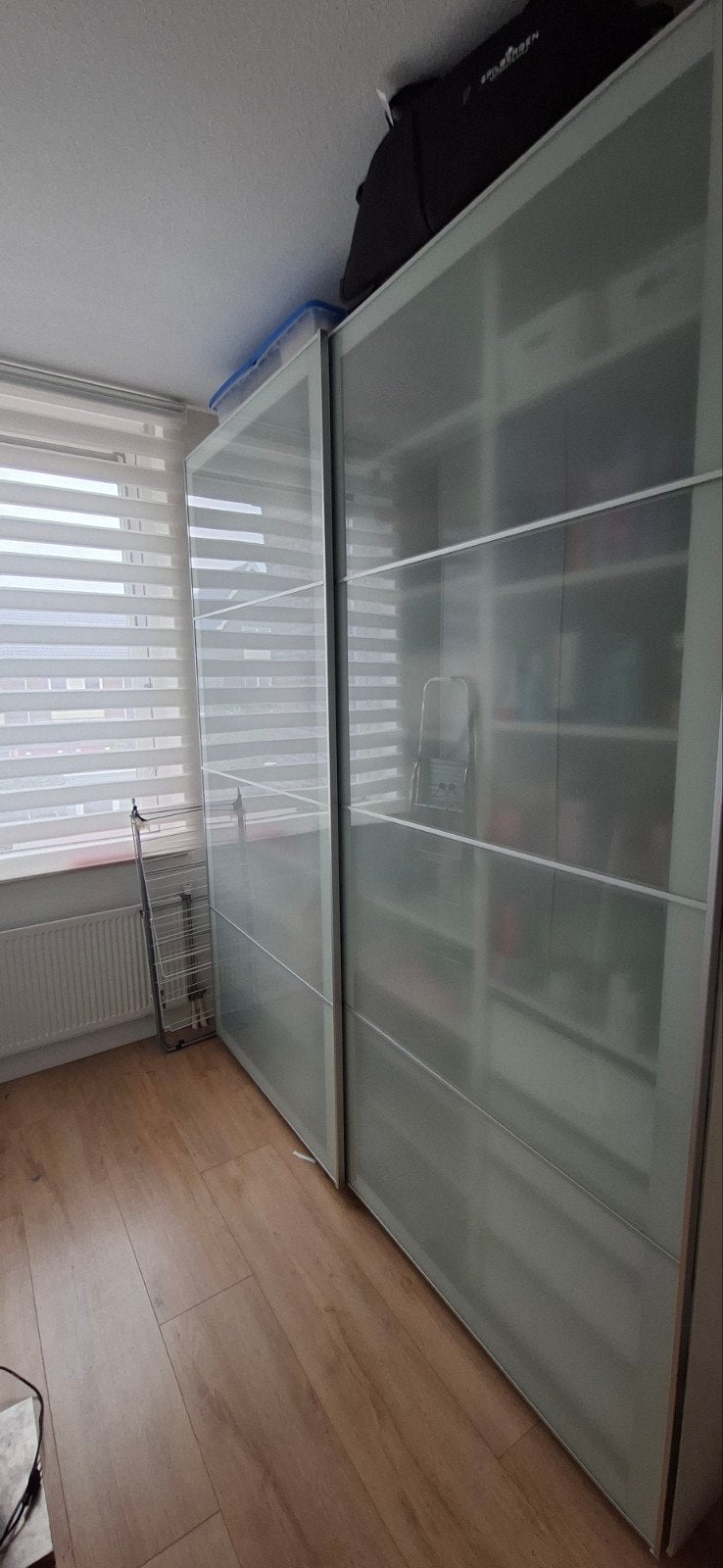 2 Schuifdeuren Ikea met melkglas 2.36, Huis en Inrichting, Ophalen, Gebruikt, 100 tot 150 cm, 200 cm of meer
