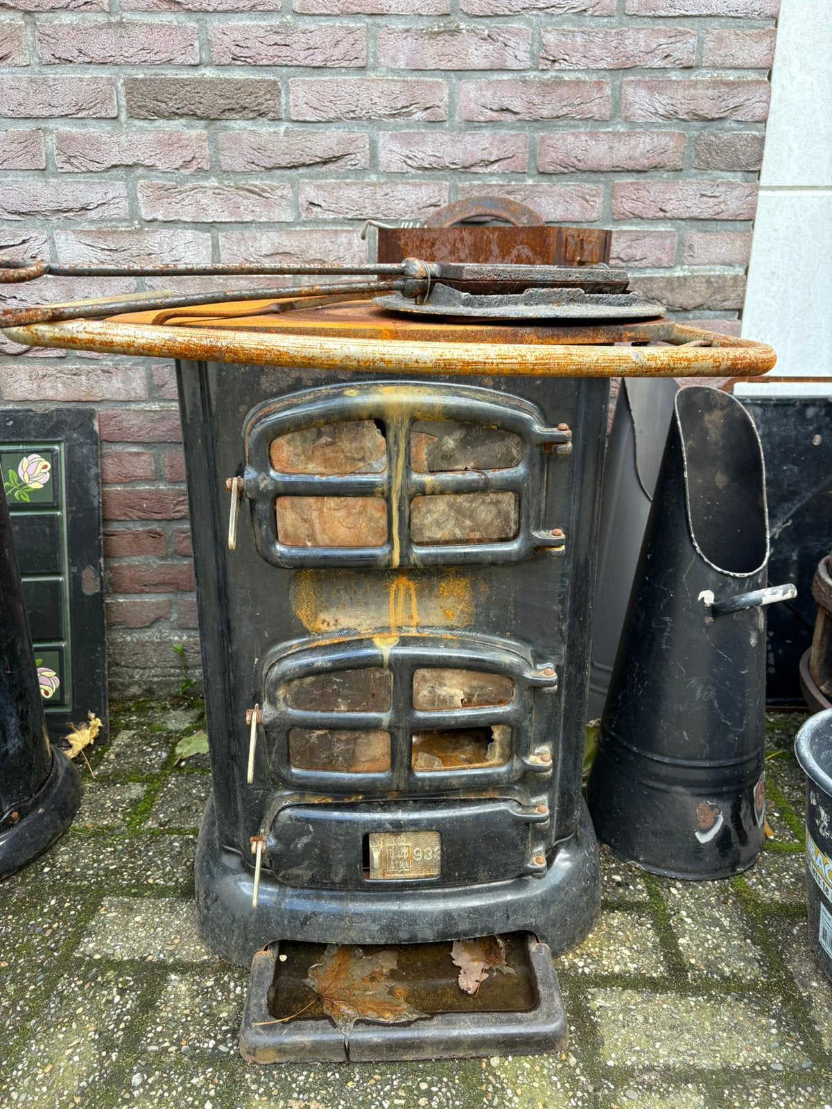 Oud gietijzeren fornuis/ kachel (giet)ijzer Etna, Ophalen, Gebruikt, Houtkachel, Vrijstaand