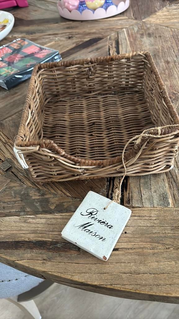 Riviera maison servetten houder, Ophalen, Zo goed als nieuw, Rond, Riet