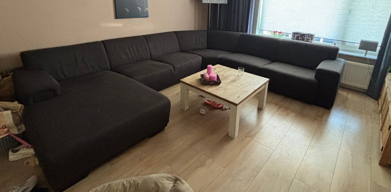 U Bank bruin/grijs, Ophalen, Gebruikt, Stof, Vierpersoons of meer