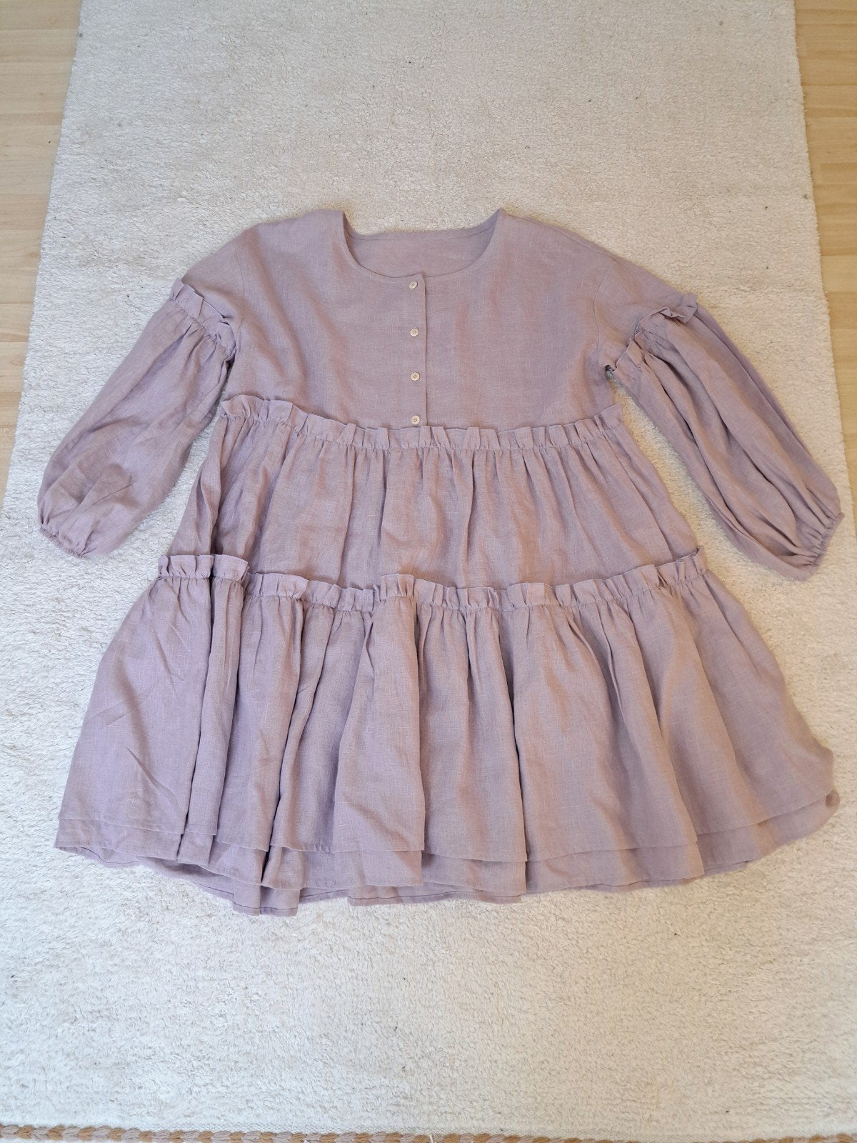 Linnen jurk nieuw, Kleding | Dames, Jurken, Ophalen of Verzenden, Nieuw, Paars, Knielengte