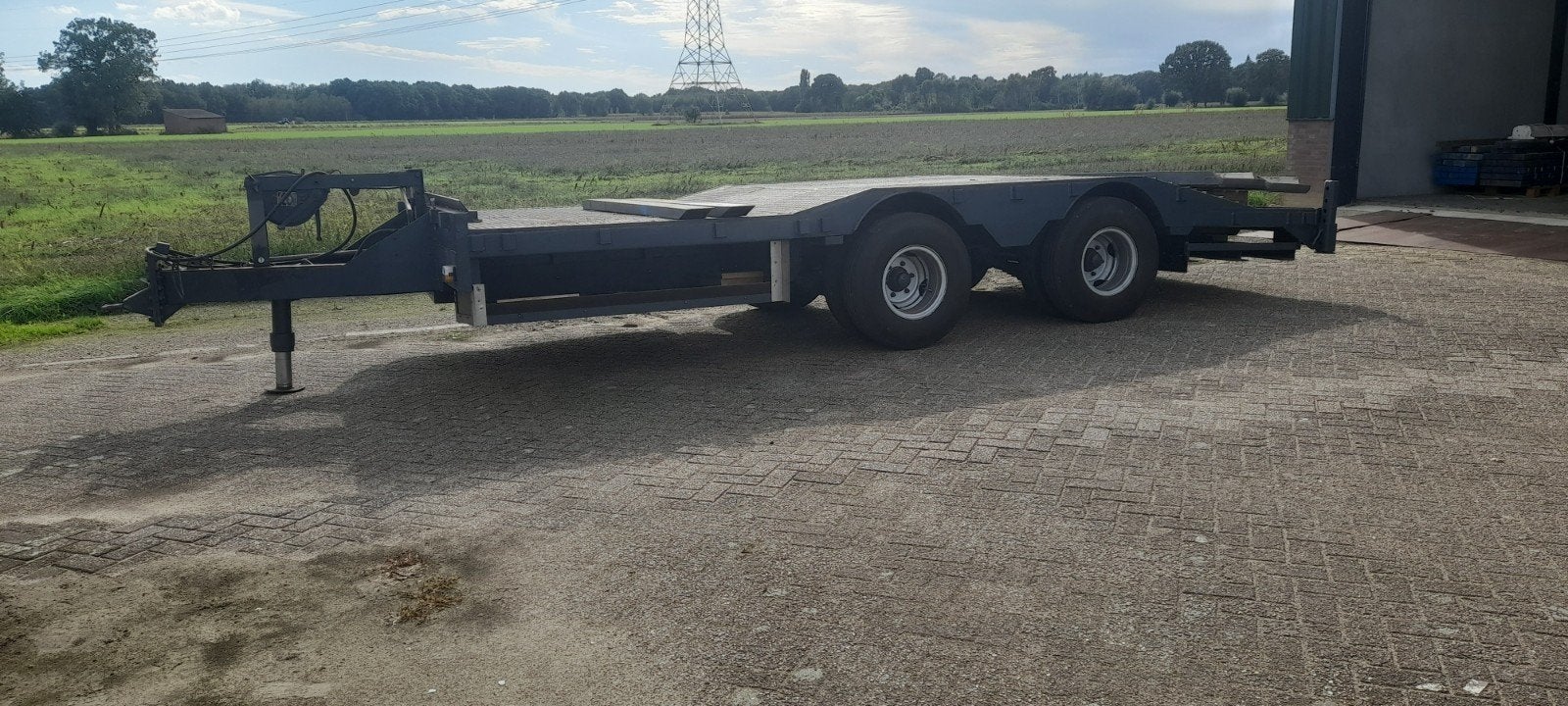 aanhanger semi dieplader oprijwagen landbouwaanhanger, Ophalen, Zo goed als nieuw