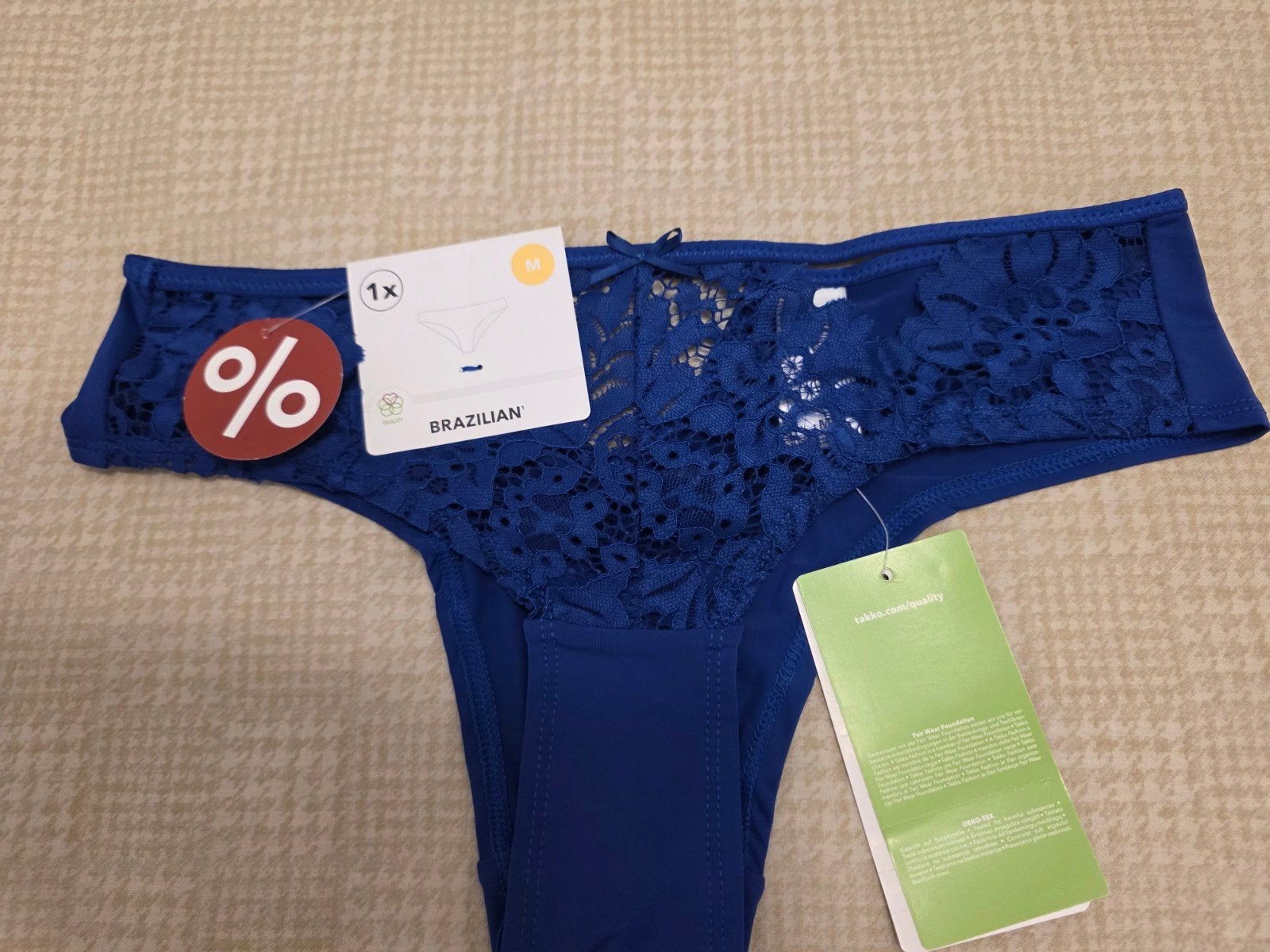 Nieuw blauw kanten slipje - Maat M, Ophalen of Verzenden, Blauw, Slip