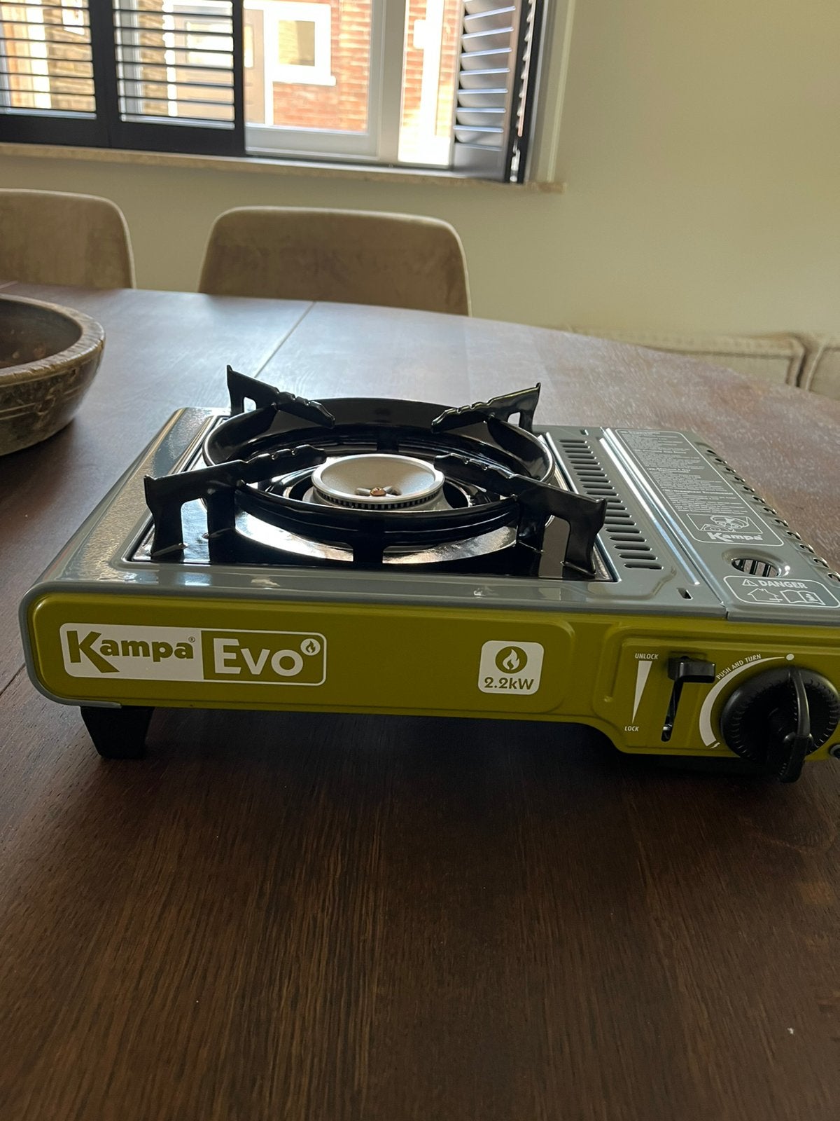 Gas pit van Kampa mooie olijfkleur groen, Caravans en Kamperen, Ophalen, Zo goed als nieuw