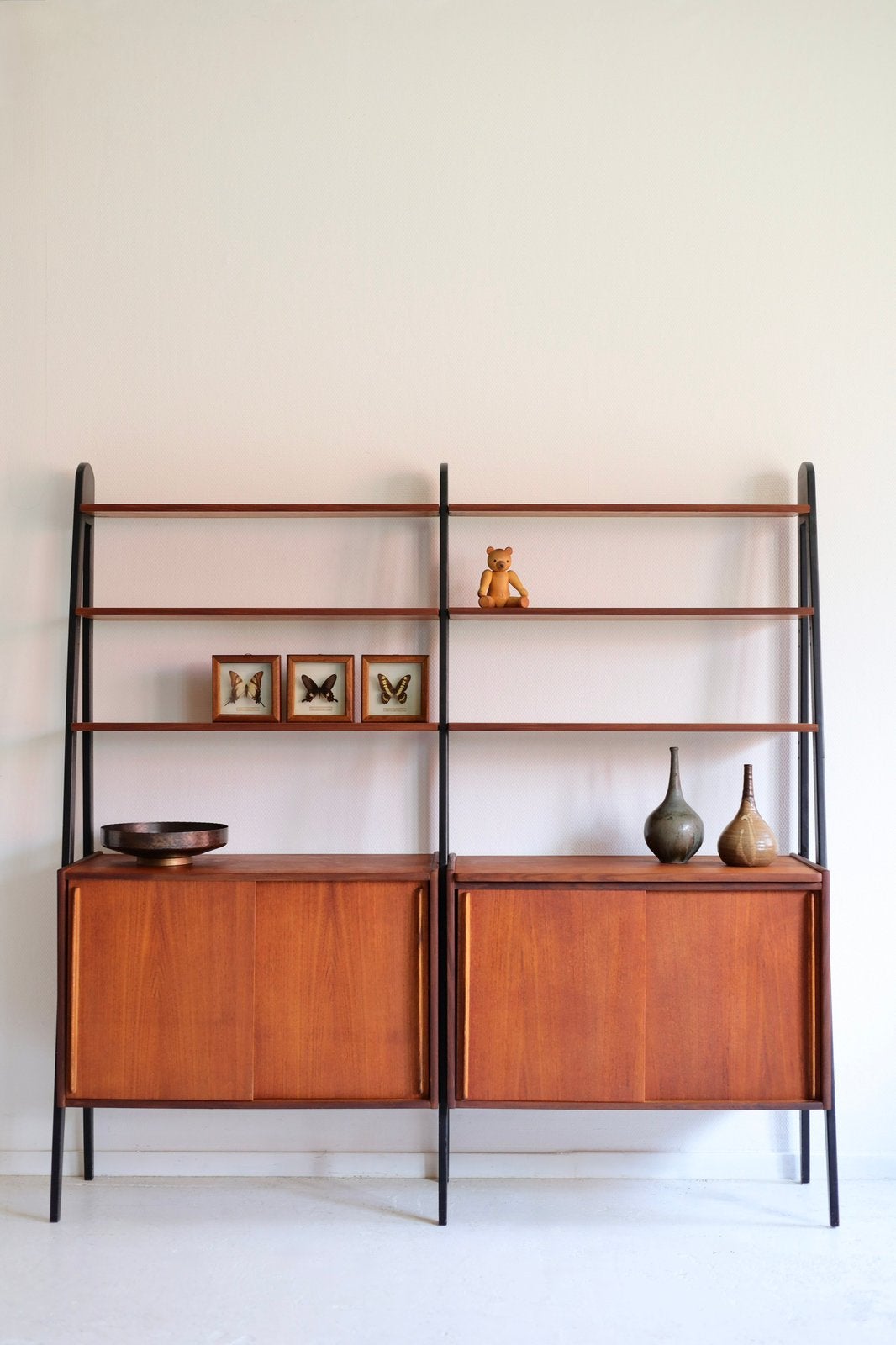 Scandinavisch wandmeubel teak, Huis en Inrichting, Kasten | Wandmeubels, Ophalen, Met deur(en), 150 tot 200 cm, Teakhout