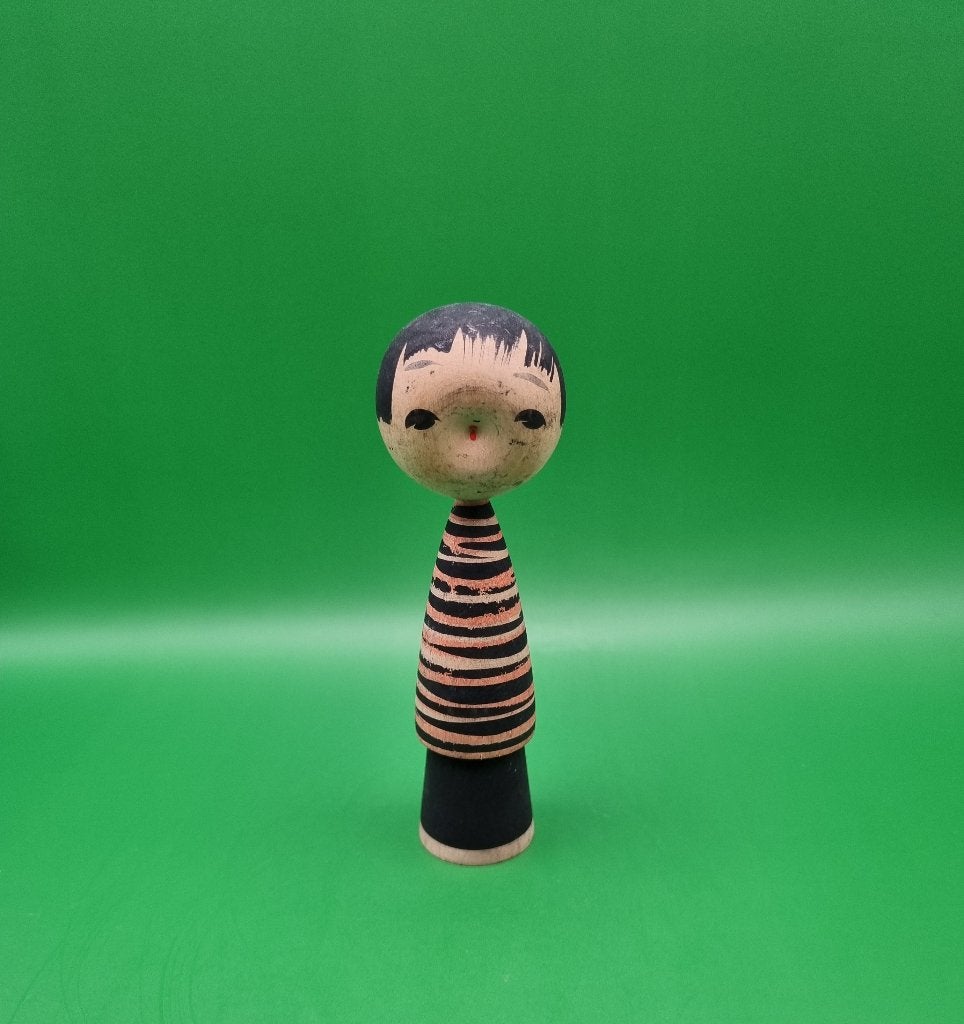 Vintage Negai Kokeshi van Akira Yoshine, Hout, 11 cm, Verzenden, Geschilderd