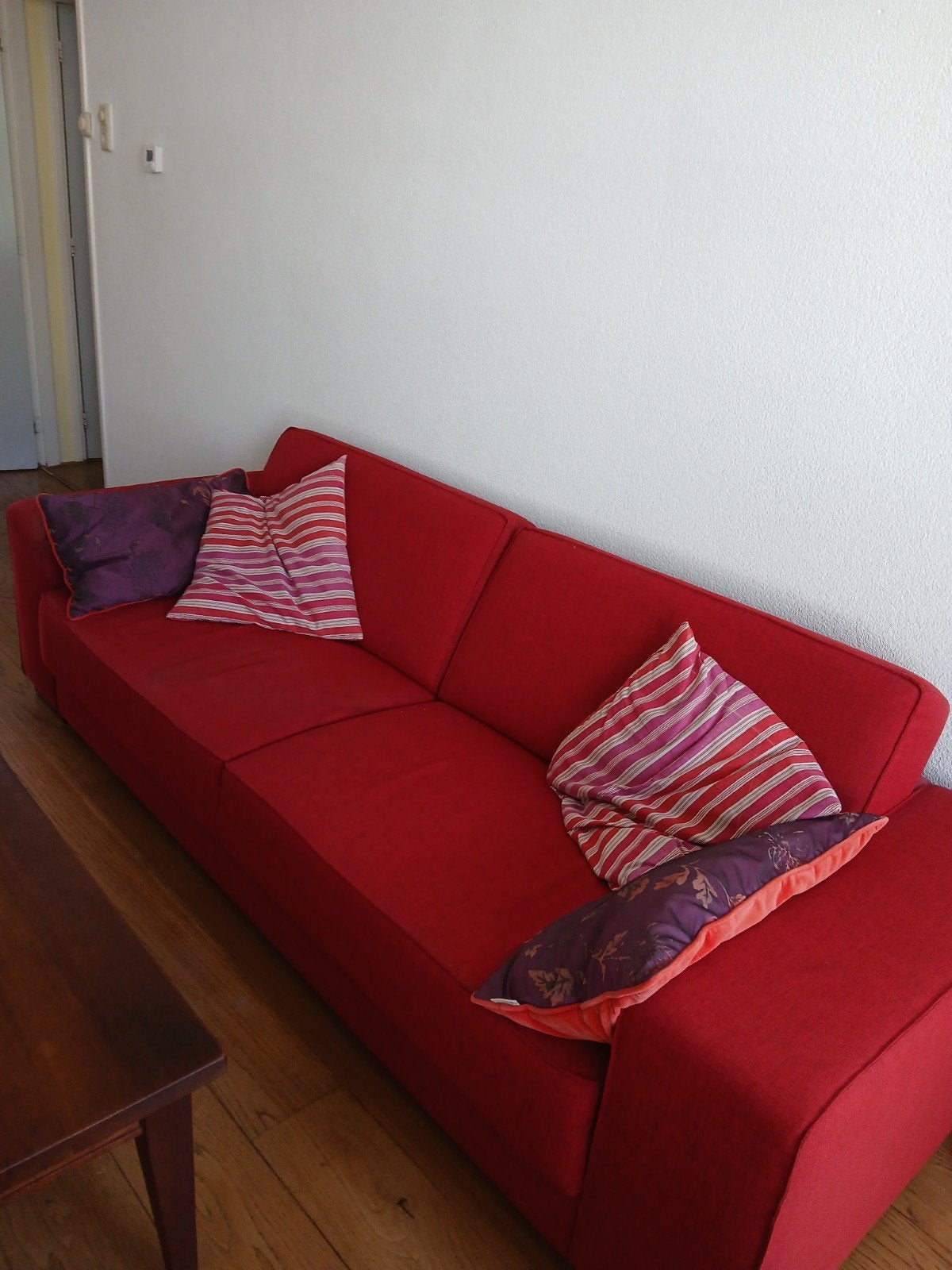 Vierzitsbank rood, Huis en Inrichting, Ophalen, Gebruikt, 75 tot 100 cm, Minder dan 150 cm