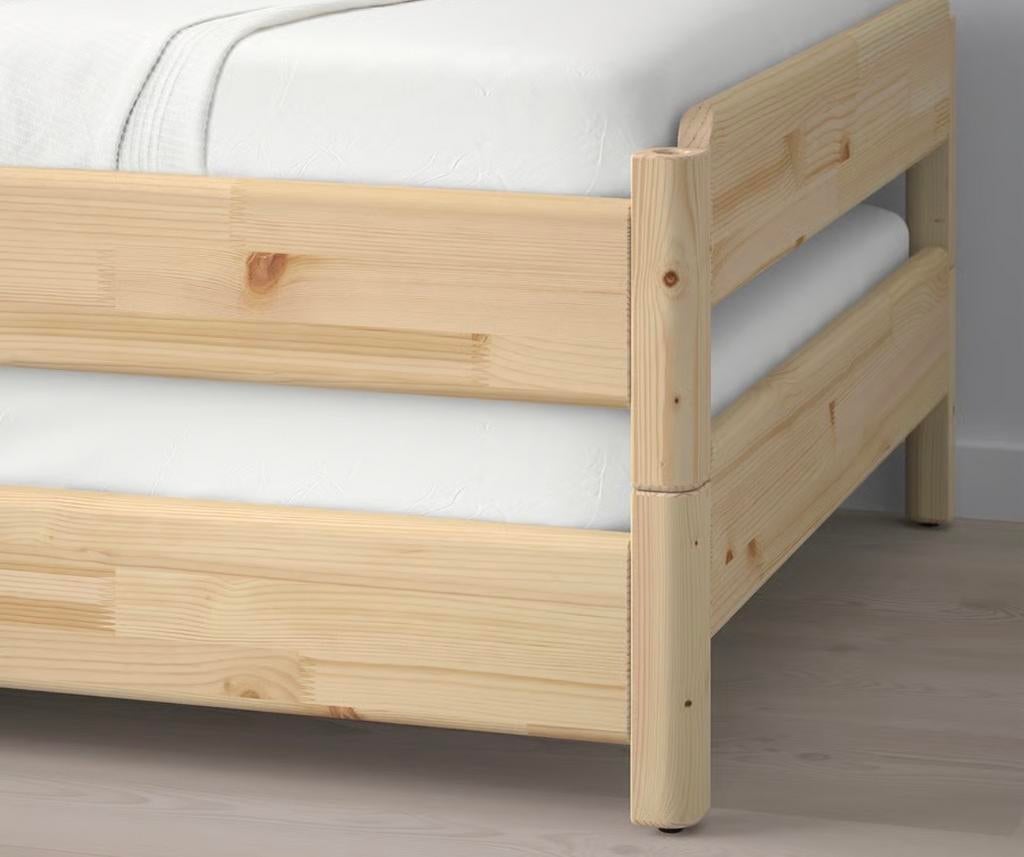 Ikea uitschuifbaar bed met 2 matrassen, Verstelbaar, Overige kleuren, Tweepersoons, Ophalen of Verzenden