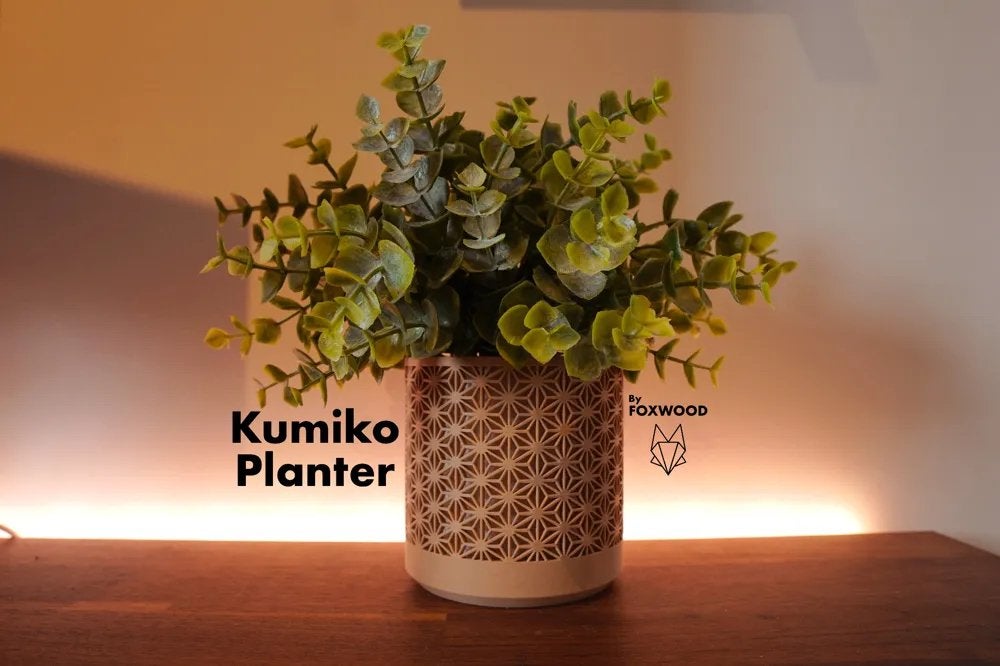 Kumiko Planter - Stijlvolle Bloempot (zonder plant), Overige materialen, C, Rond, Ophalen of Verzenden