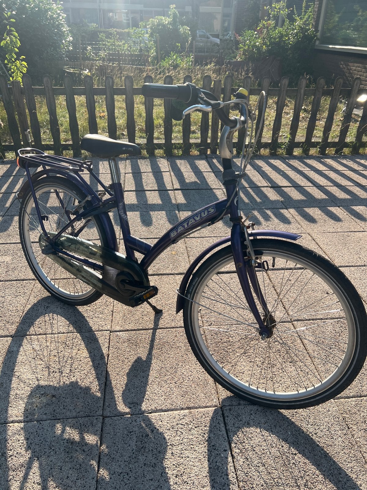 Kinderfiets Batavus - Paars, Ophalen, Gebruikt, Terugtraprem, 20 inch of meer