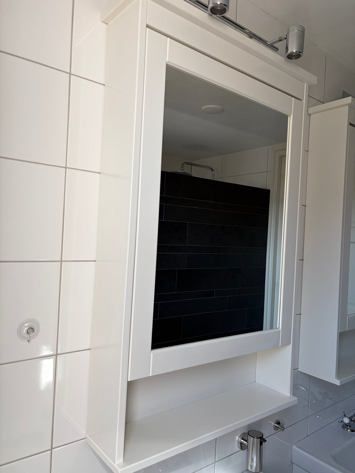 2 x IKEA Hemnes badkamer spiegelkast, z.g.a.n., 1 deur, wit, Ophalen, Spiegelkast, 50 tot 100 cm, Zo goed als nieuw