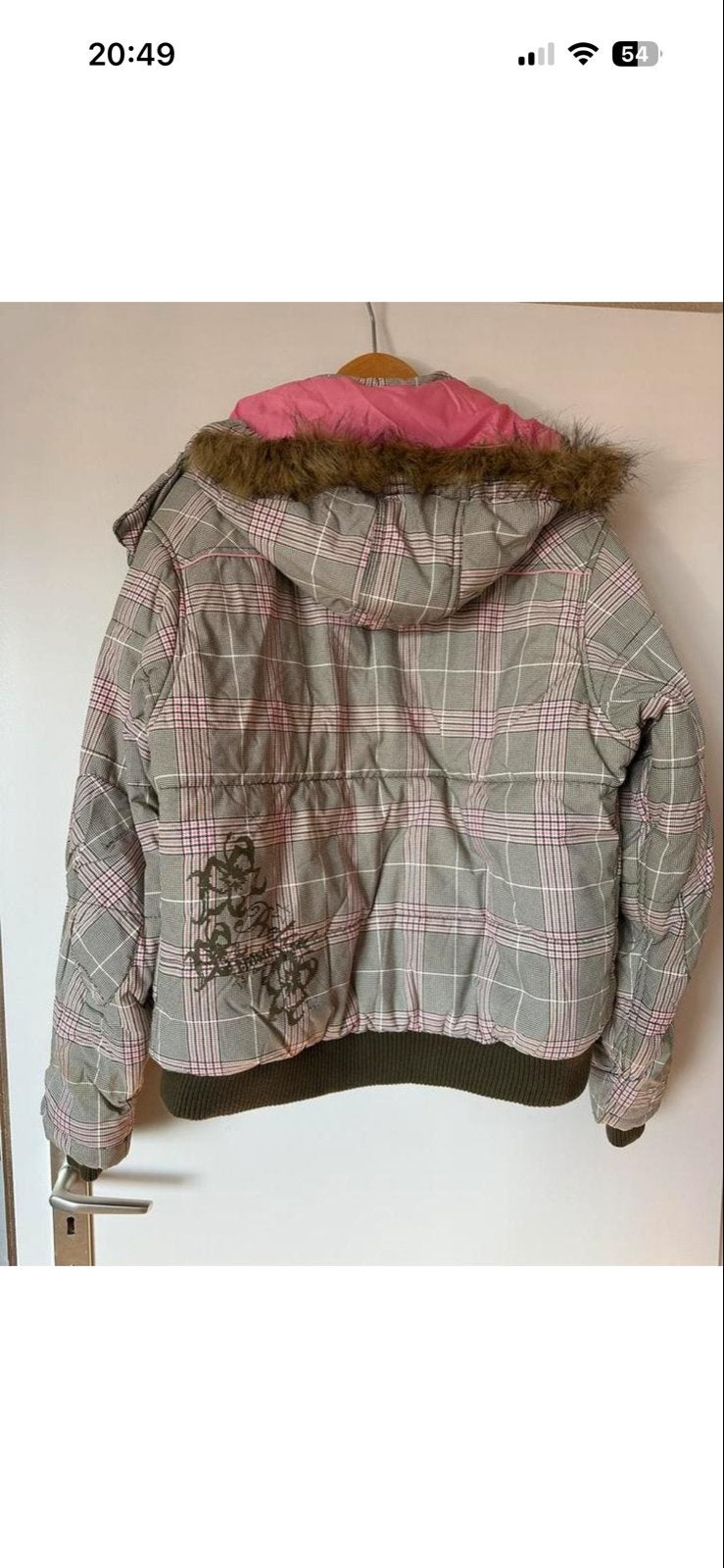 Protest Skijack XL geruit met bontkraag, Kleding | Dames, Wintersportkleding, Ophalen of Verzenden, Gedragen, Maat 42/44 (L), Jack