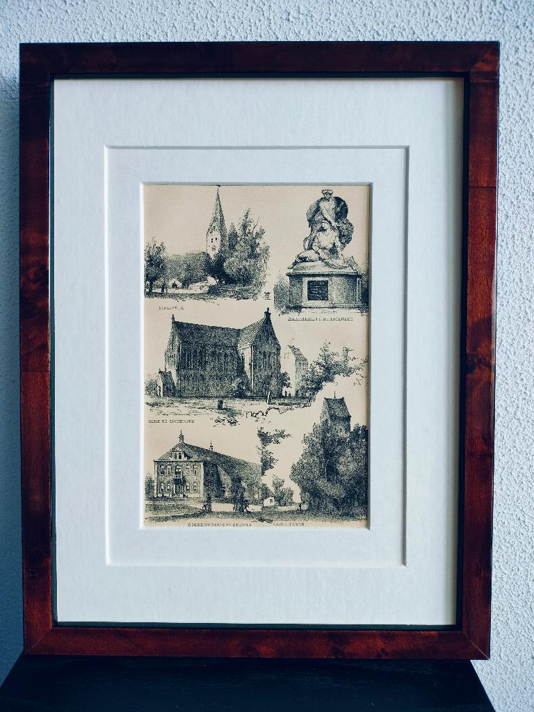 Craandijk Litho Heiligerlee Zuidbroek Beerta 1880 (113), Antiek en Kunst, Kunst | Litho's en Zeefdrukken, Ophalen of Verzenden