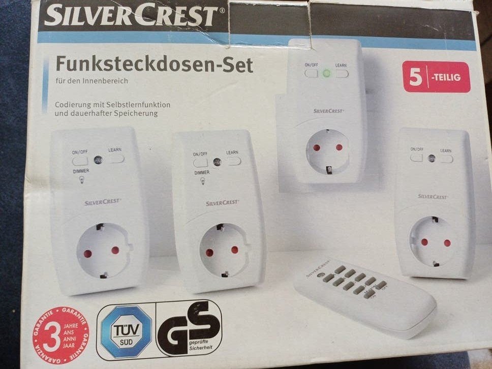 SilverCrest Funksteckdosen-Set 5-delig met afstandsbediening, Ophalen, Nieuw, Kunststof, Modern