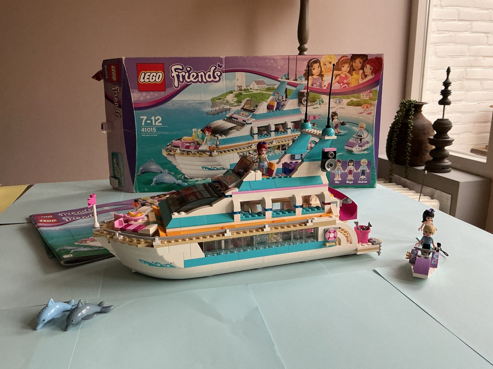 Lego Friends 41015 Dolfijn Cruiseschip Compleet met Doos, Lego, Friends, Ophalen of Verzenden, Zo goed als nieuw