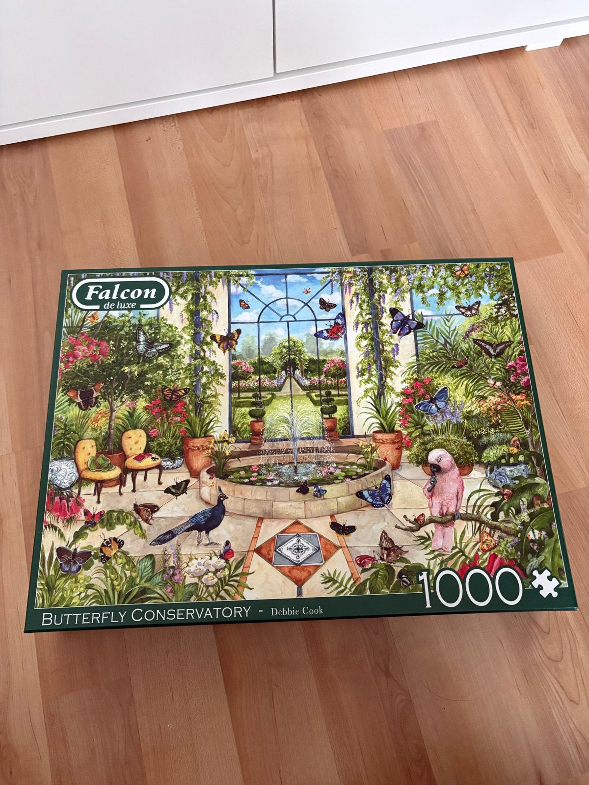 Falcon de Luxe Legpuzzel: Butterfly Conservatory 1000 stukje, Ophalen of Verzenden, 500 t/m 1500 stukjes, Zo goed als nieuw, Legpuzzel