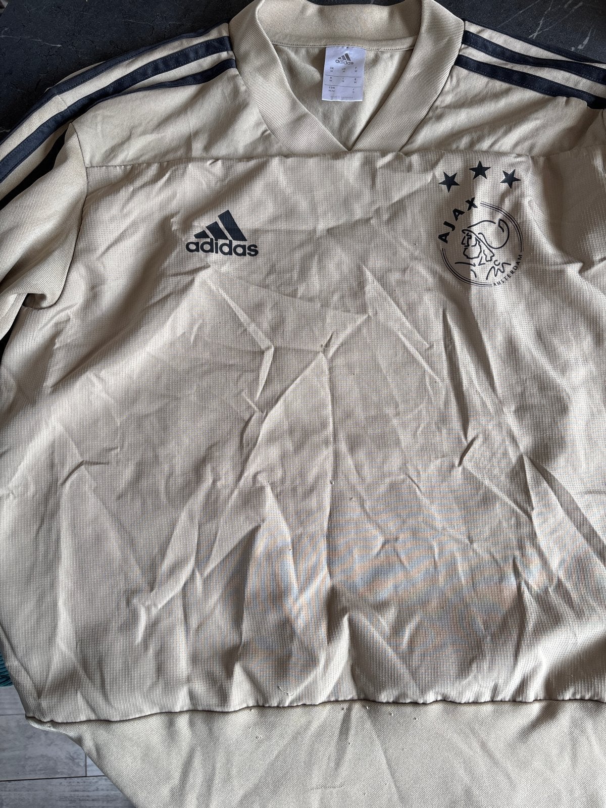 Adidas Ajax trainingstrui maat M, Kleding | Heren, Ophalen, Maat 48/50 (M), Beige, Zo goed als nieuw