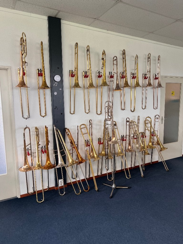 Wij hebben verschillende gebruikte trombones op voorraad, Muziek en Instrumenten, Blaasinstrumenten | Trombones, Ophalen, Gebruikt