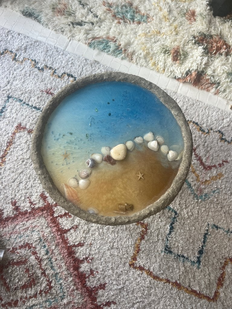 Papier-mâché epoxy tafel, Huis en Inrichting, Ophalen, Overige materialen, Rond, Nieuw