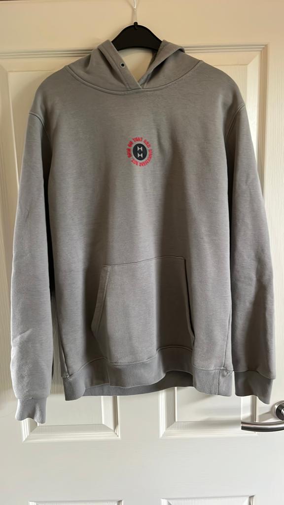 On that ass hoodie maat L, Kleding | Heren, Ophalen of Verzenden, Zo goed als nieuw, Maat 52/54 (L), Grijs