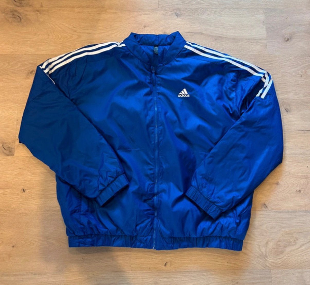 Adidas windbreaker oversized bomberjack XL, Ophalen of Verzenden, Zo goed als nieuw, Maat 46/48 (XL) of groter, Blauw