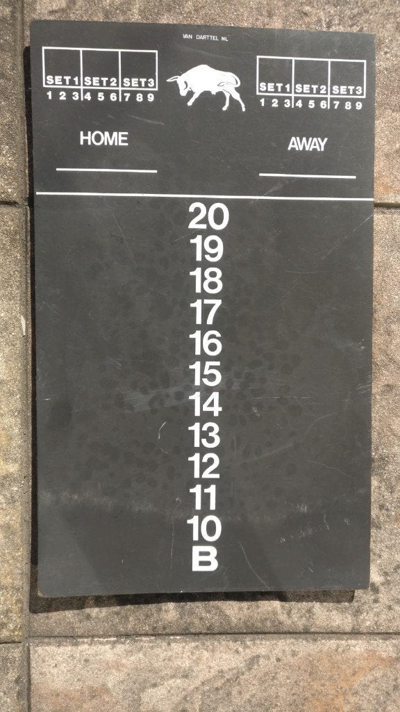 Bulls's darts krijtbord darttel scoreboard 50x30, Ophalen of Verzenden, Gebruikt, Overige typen