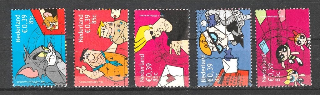 6 G --1994-98 serie Cartoons 2001, Verzenden, Na 1940, Gestempeld