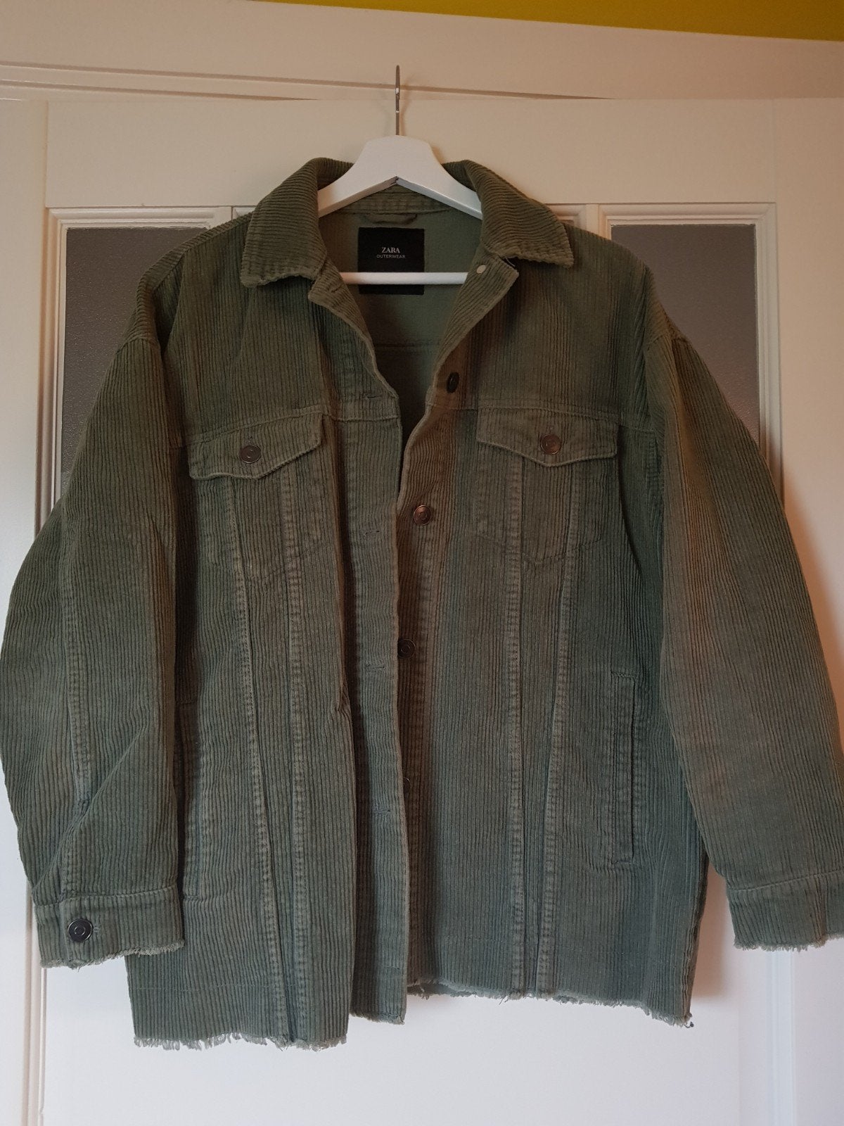 Jacket groen ribstof zara outerwear maat s, Ophalen of Verzenden, Gedragen, Maat 36 (S), Groen