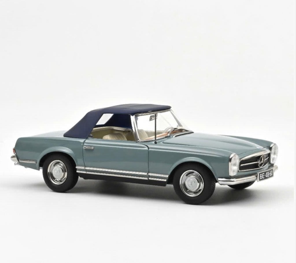 Mercedes Benz 230 SL 1963 l. Blauw 1/18 NOREV ref. 183992, Hobby en Vrije tijd, Verzenden, Nieuw, Auto, Norev