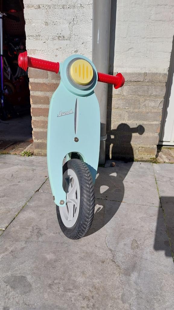 Janod Houten Loopfiets Scooter Mintgroen Scooter Design, Ophalen, Gebruikt, Loopfiets