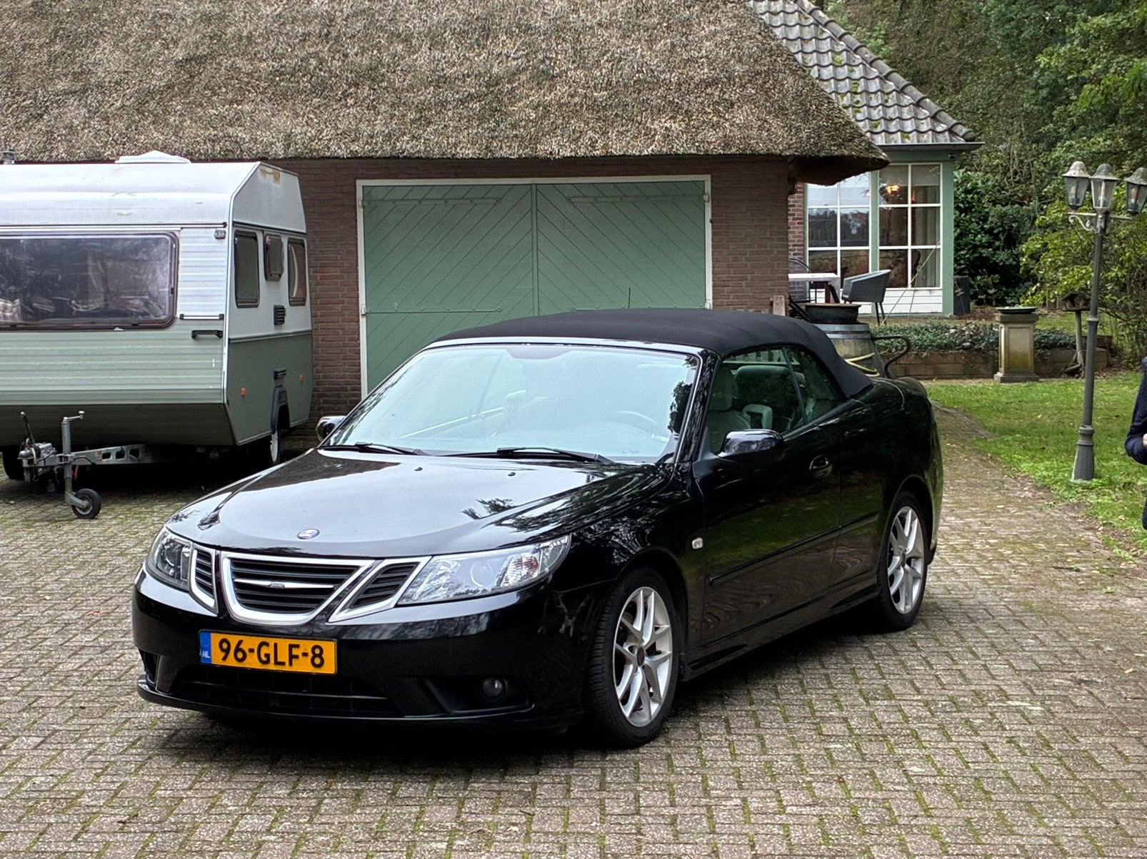 Saab 9-3 Vector 1.8 T Cabrio 2008 Zwart, Auto's, Voorwielaandrijving, 1998 cc, 4 cilinders, Cabriolet