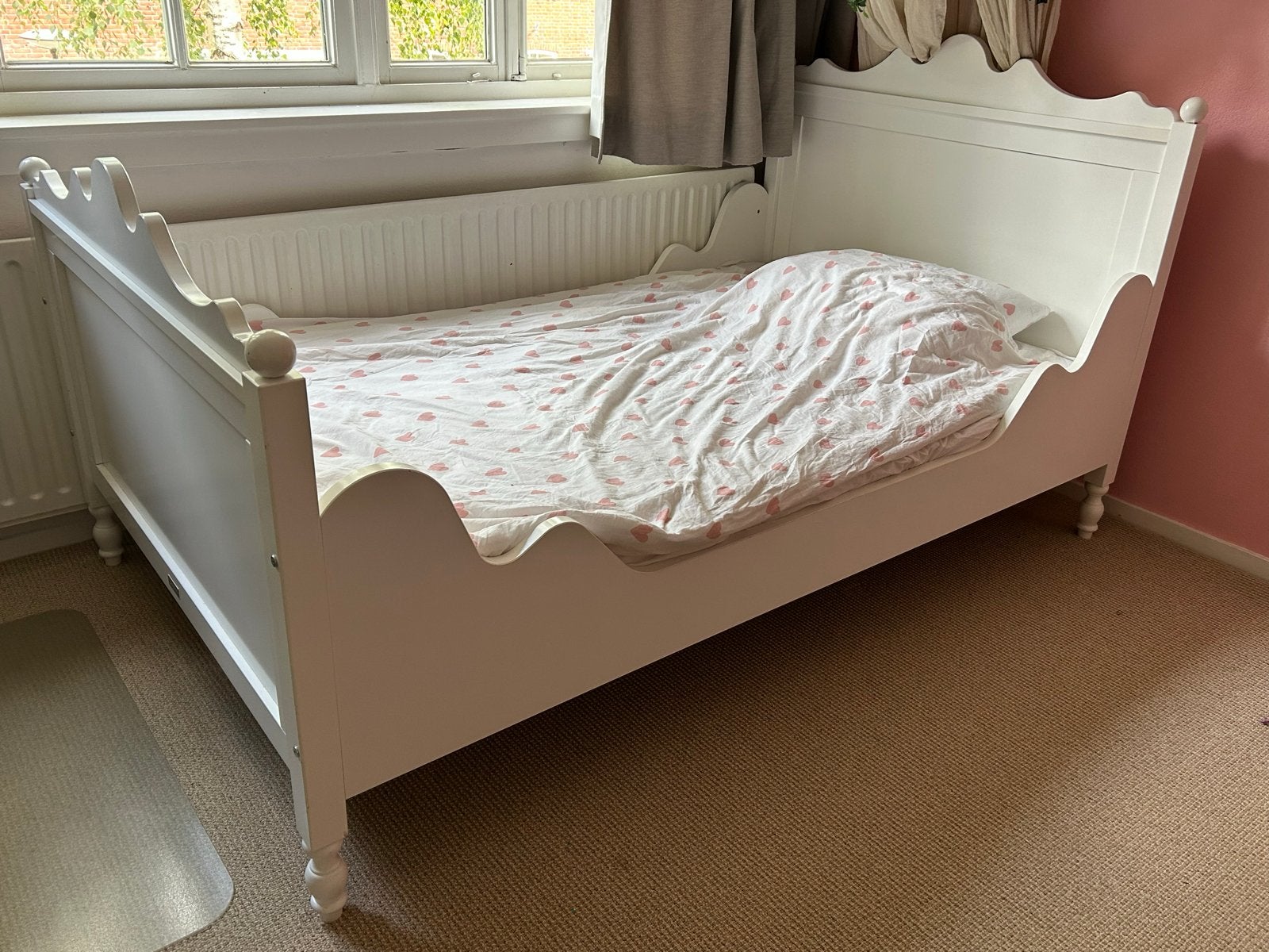 Bopita kinder/tienerbed wit - twijfelaar - Zo goed als nieuw, Ophalen, Lattenbodem, 180 cm of meer, 100 cm of meer