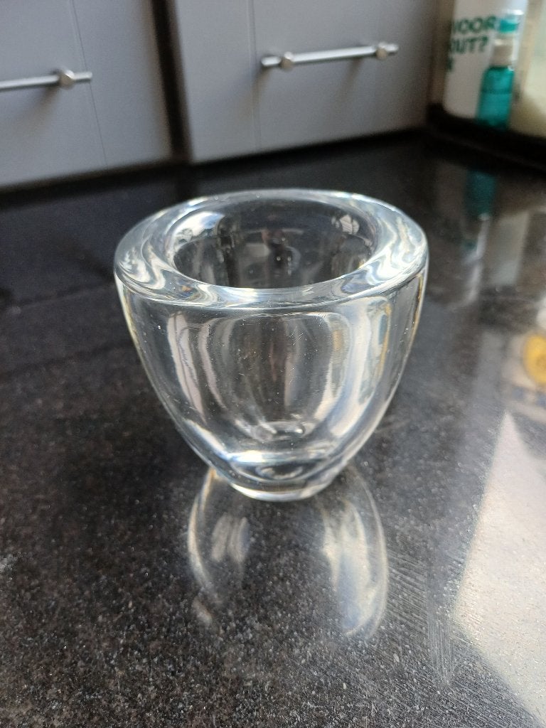 Originele dikwandige glazen bekervaas  A.D.Copier, Antiek en Kunst, Antiek | Glas en Kristal, Ophalen of Verzenden