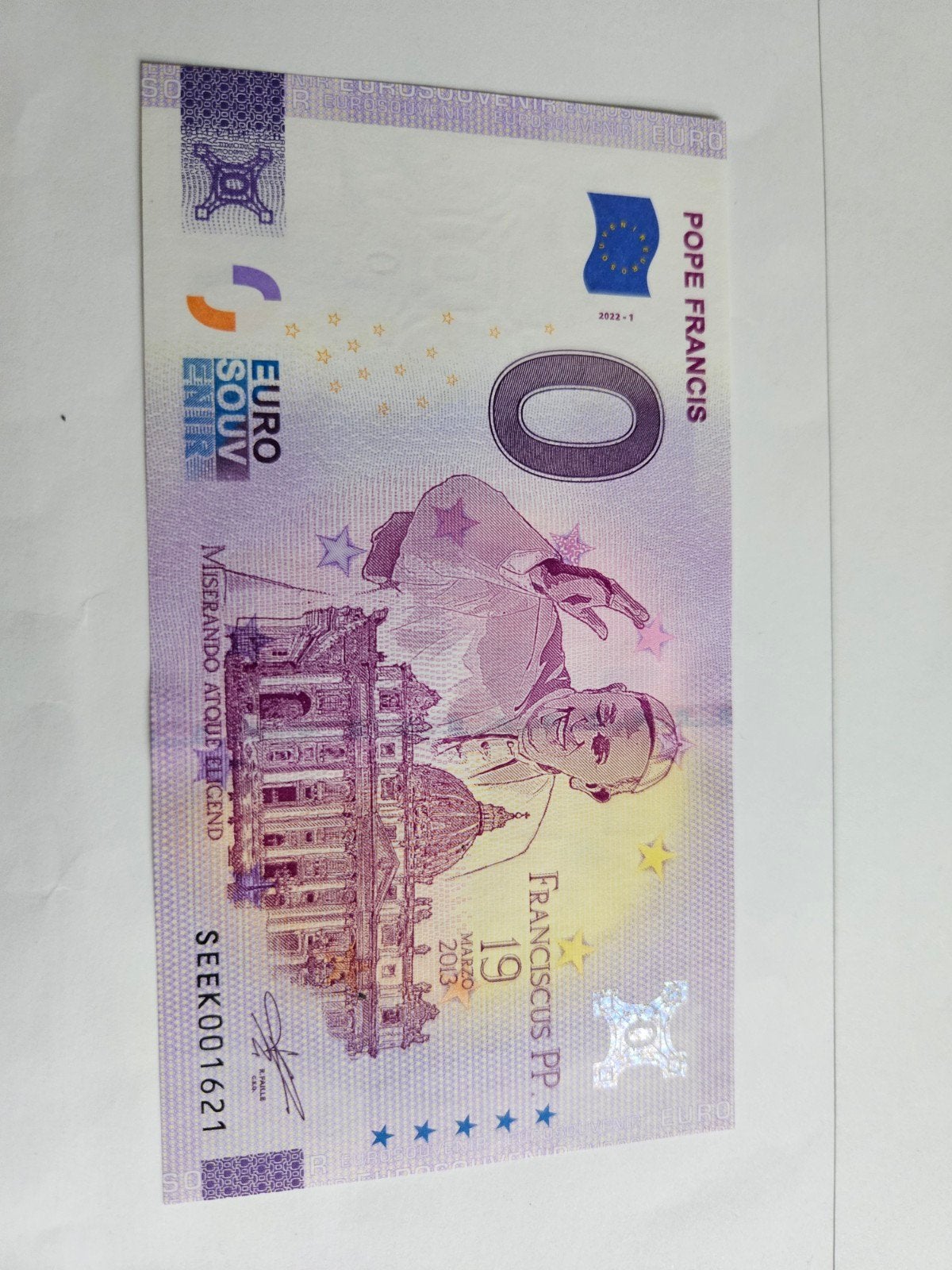 0 euro Paus Francesco 2022 jaar Vaticaan, Ophalen of Verzenden, Italië, 10 euro, Los biljet