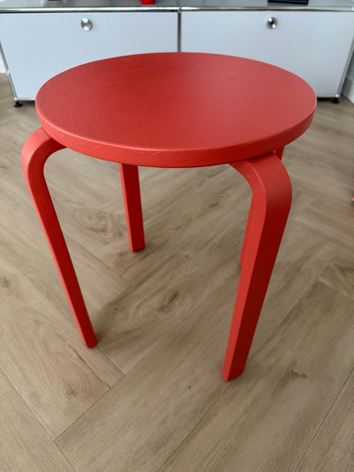 Vintage IKEA Frosta kruk - Rood - Alvar Aalto stijl, Ophalen, Gebruikt, Eén, Rood
