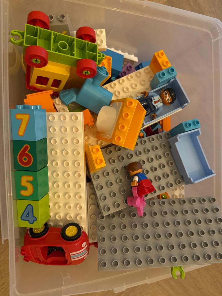 Duplo blokken: Familiehuis en Cijfertrein, Ophalen of Verzenden, Gebruikt, Overige merken