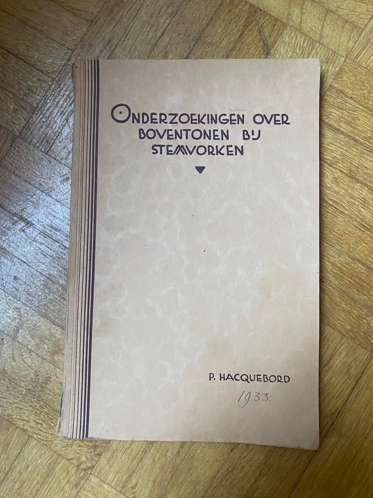 Hacquebord - Onderzoekingen over boventonen bij stemvorken, Ophalen of Verzenden, Artiest