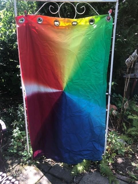 4 gordijnen verduisterend zonwerend vrolijke kleuren hippie, Wit, 200 cm of meer, Hippie alternatief, Ophalen of Verzenden