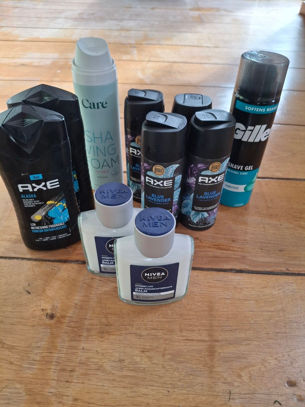 Diverse heren verzorgingsproducten: deo, scheerschuim, after, Ophalen of Verzenden, Gebruikt, Deodorant of Bodyspray