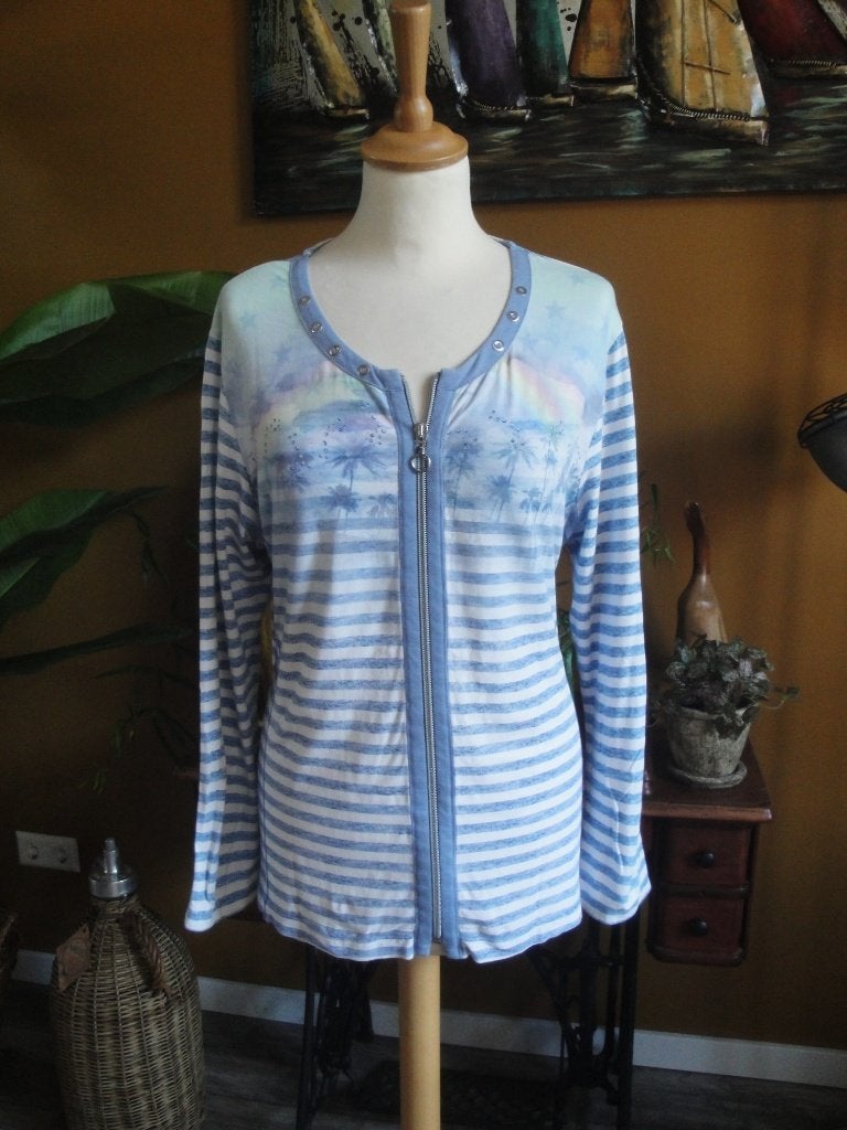 Blauw/wit/groen vest RABE maat 44, Kleding | Dames, Truien en Vesten, Rabe, Meerkleurig, Maat 42/44 (L), Ophalen of Verzenden