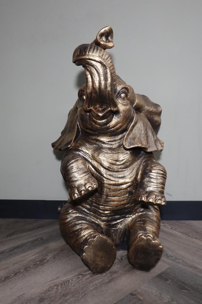 Olifant beeld goud 86 cm – XL zittend, stijlvolle decoratie, Huis en Inrichting, Woonaccessoires | Overige, -, -, Nieuw, Kunststof