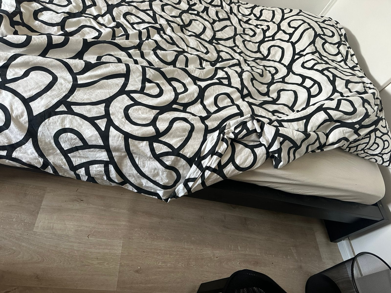 Malm bed zwart 140x200, Ophalen, Gebruikt, Zwart, Tweepersoons