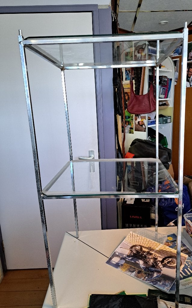 Glazen etalage display rek - 6 elementen, Ophalen, Gebruikt