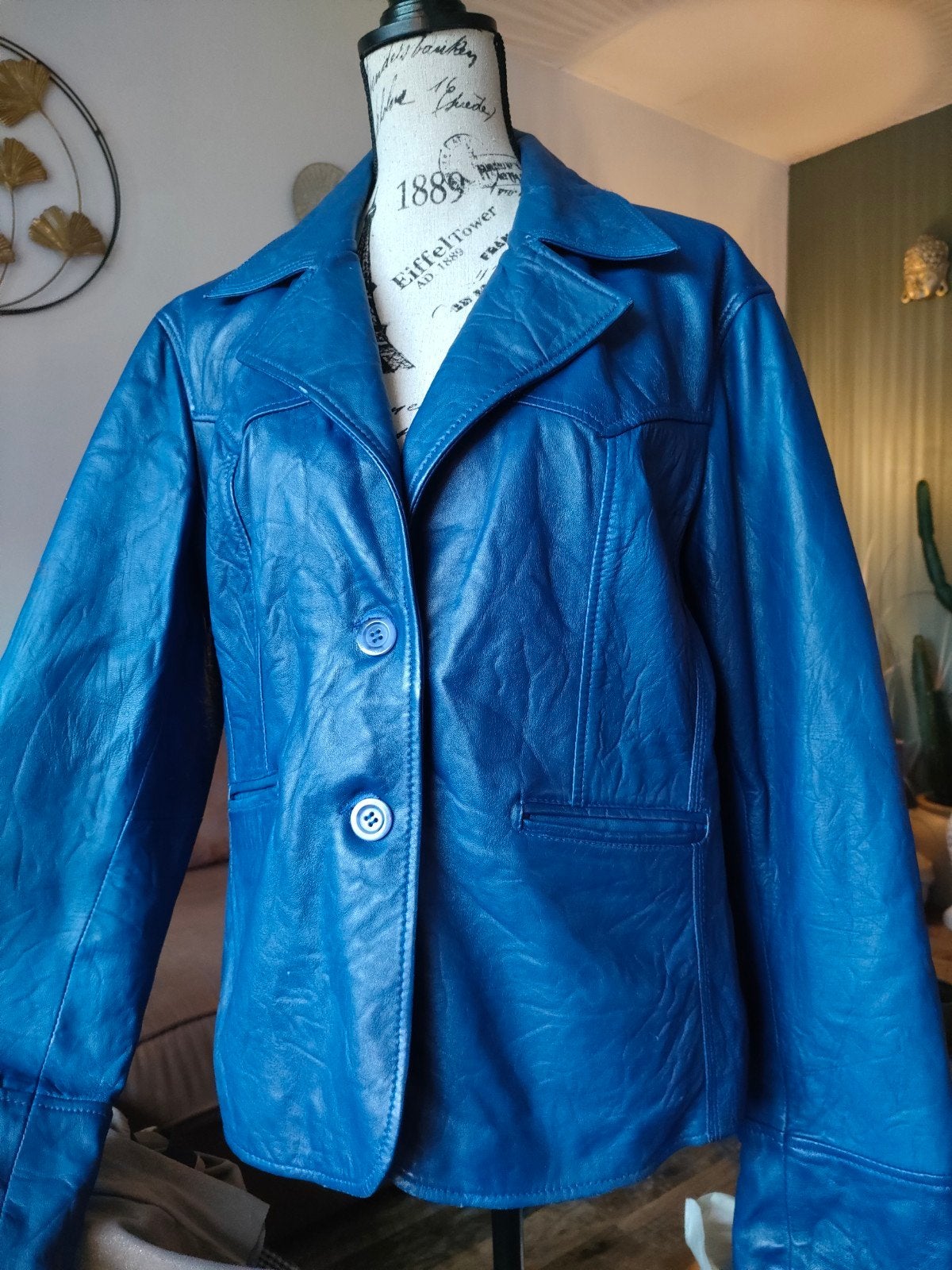 Vintage look leren jasje maat 46, Kleding | Dames, Jasjes, Kostuums en Pakken, Ophalen of Verzenden, Gedragen, Maat 46/48 (XL) of groter
