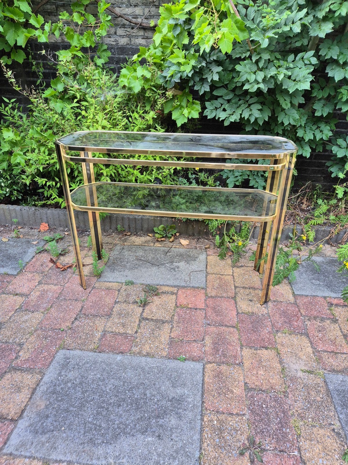 Sidetable / Bijzet tafel in de Ibiza, Boho, Goud sfeer,, Ophalen, Gebruikt, 50 tot 100 cm, Ovaal