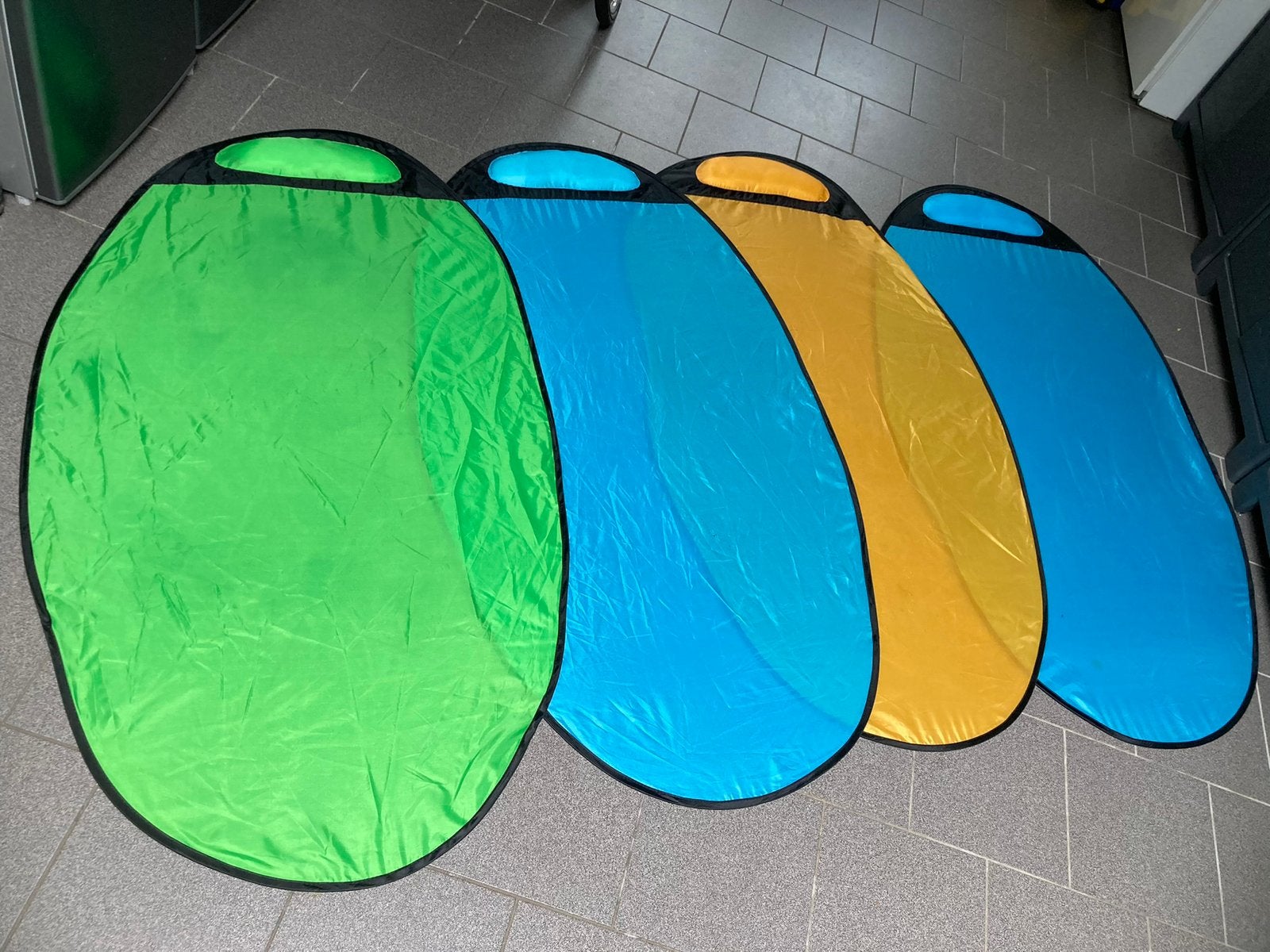 4 Strandmatjes/strandmattenin draagtas, Ophalen of Verzenden, Zo goed als nieuw